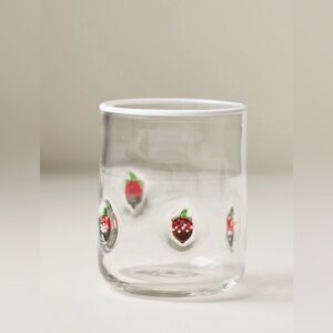 Anthropologie Icon Juice Glass, Chocolate Strawberry NWT